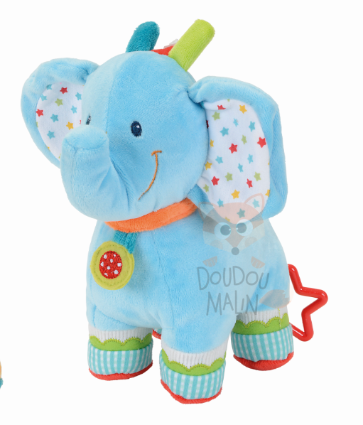  happy circus peluche éléphant bleu étoile 